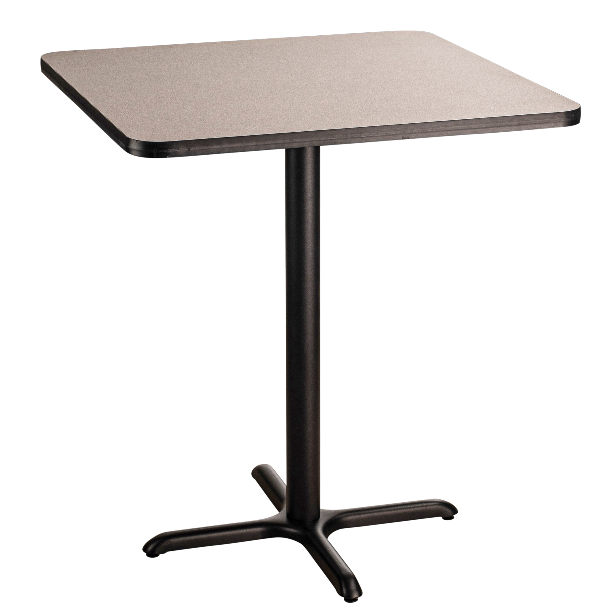 National Public Seating, Cafe Table, 36x36x42 Square "X" Base, Height 42 in, Model# CT33636XBPBTMGY